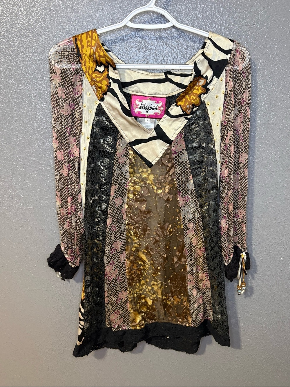Meghan LA bohemian tunic mini dress size 4 (SKU 205)